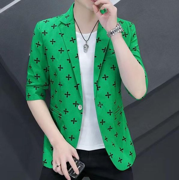 mens suits designer blazers man classic casual floral print luxury jacket brand half sleeve blazer coats suit, White;black
mens suits designer blazers man classic casual floral print luxury jacket brand half sleeve blazer coats suit, White;black