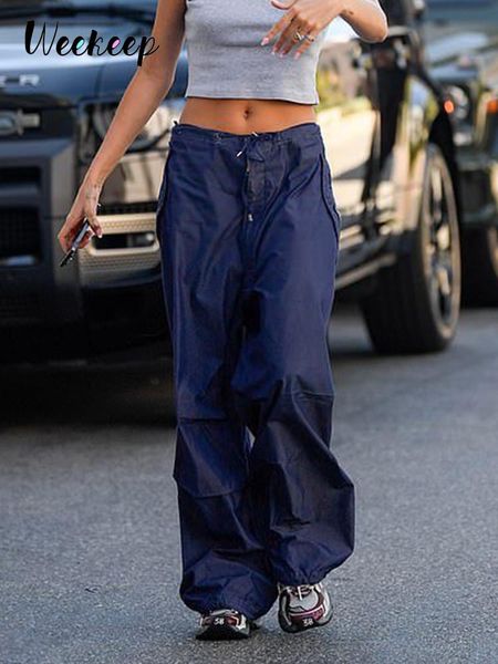 capris weekeep fashion low rise cargo pants streetwear women baggy drawstring straight sweatpants y2k aesthetic trousers casual capris, Black;white
capris weekeep fashion low rise cargo pants streetwear women baggy drawstring straight sweatpants y2k aesthetic trousers casual capris, Black;white