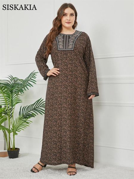 dresses siskakia plus size woman dress long vintage ethnic floral o neck full dress loose arabic muslim clothes coffee embroidered 2021, Black
dresses siskakia plus size woman dress long vintage ethnic floral o neck full dress loose arabic muslim clothes coffee embroidered 2021, Black
