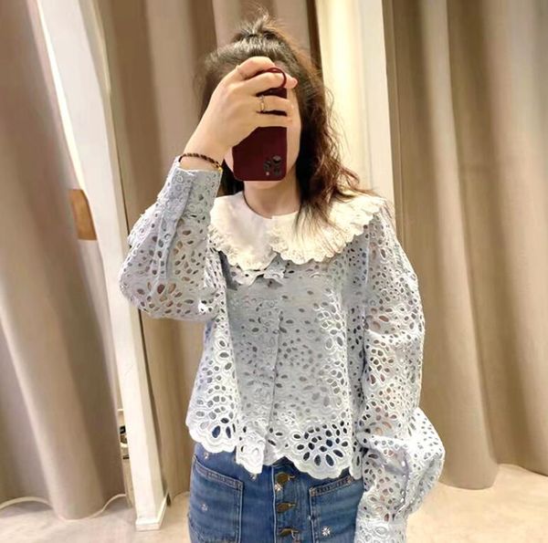 women's jackets maje women's sky blue embroidered blouse with cutout and doll collar | size s, Black;brown
women's jackets maje women's sky blue embroidered blouse with cutout and doll collar | size s, Black;brown