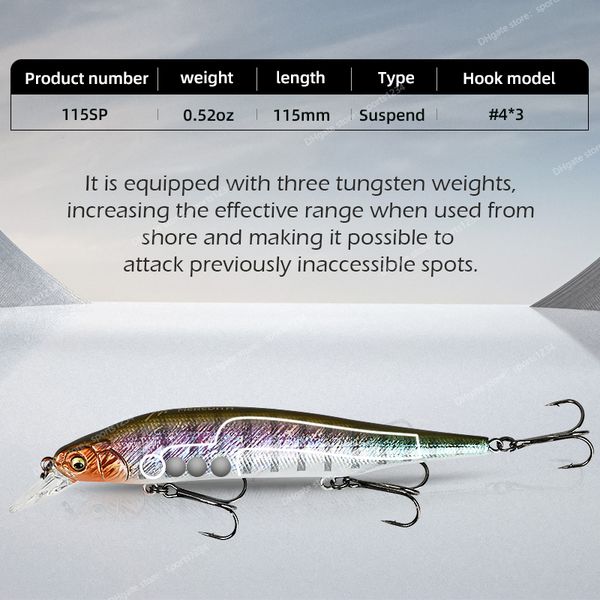 ito shiner-115sp tungsten weight system fishing lures minnow wobbler quality fishing tackle hooks for fishing fishingfishing lures
ito shiner-115sp tungsten weight system fishing lures minnow wobbler quality fishing tackle hooks for fishing fishingfishing lures