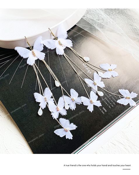 new design fashion exaggerated jewelry long white butterfly earrings bohemian tassel holiday party earrings for women gift earringsdangle ea, Silver
new design fashion exaggerated jewelry long white butterfly earrings bohemian tassel holiday party earrings for women gift earringsdangle ea, Silver