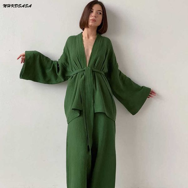 women's sleep lounge nhkdsasa kimono pajamas 2021 new cotton crepe long-sleeved trousers ladies sleepwear suit women's home servic
women's sleep lounge nhkdsasa kimono pajamas 2021 new cotton crepe long-sleeved trousers ladies sleepwear suit women's home servic