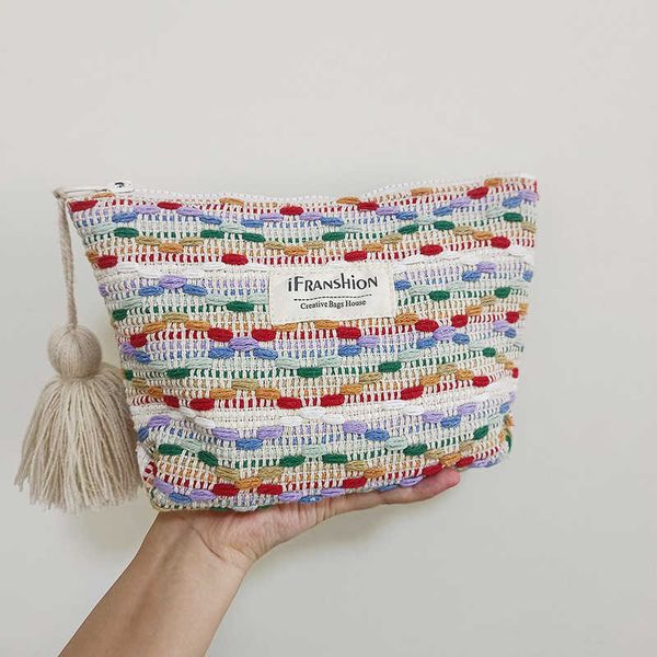 cosmetic bags women woven tassel makeup pouch travel hand lipstick organizer cases canvas zipper clutch large phone purse 230417
cosmetic bags women woven tassel makeup pouch travel hand lipstick organizer cases canvas zipper clutch large phone purse 230417