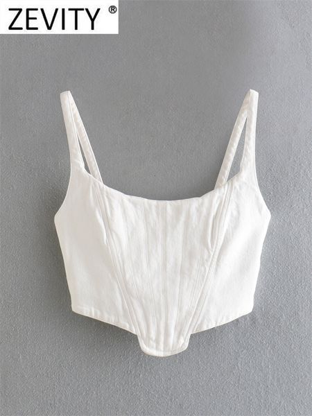 women's tanks camis zevity women chic sewing decorative corset tank high street lady summer back zipper slim vest solid crop ls525 230, White
women's tanks camis zevity women chic sewing decorative corset tank high street lady summer back zipper slim vest solid crop ls525 230, White