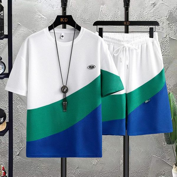 men's tracksuits waffle 2 piece men short sets summer tracksuit hip hop harajuku beach sport streetwear tshirt fashion loose fit, Gray
men's tracksuits waffle 2 piece men short sets summer tracksuit hip hop harajuku beach sport streetwear tshirt fashion loose fit, Gray