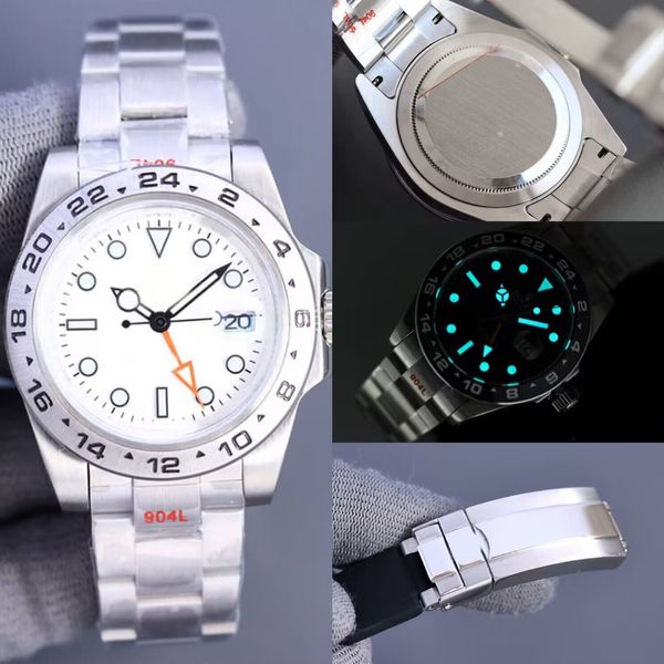 

Designer High Quality Men's Watch White Dial 42mm Stainless Steel Automatic Movement 904L Sapphire Waterproof Folding Buckle Night Glow Montre De Luxe Watch, Bronze
