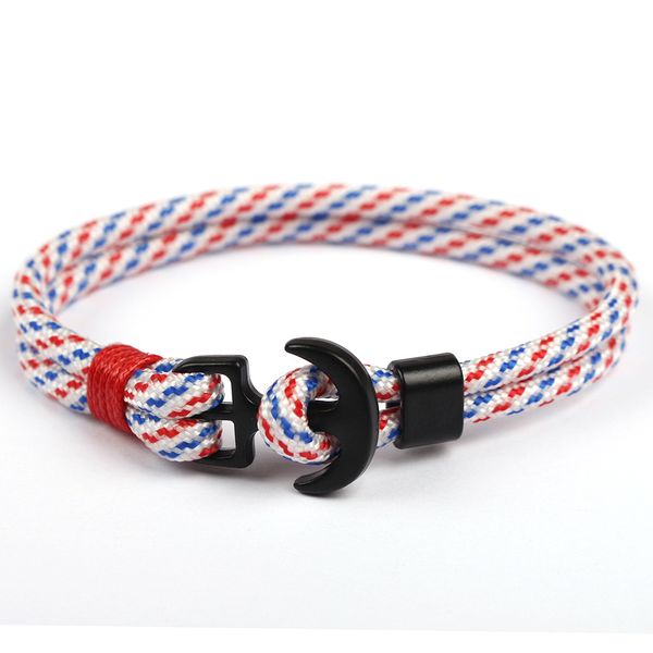 classic design paracord cuff bracelet black anchor bracelets handmade colorful jewelry, White
classic design paracord cuff bracelet black anchor bracelets handmade colorful jewelry, White