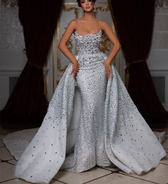 stylish mermaid wedding dresses sleeveless v neck beaded sequins appliques lace detachable train plus size diamonds bridal gowns plus size v, White
stylish mermaid wedding dresses sleeveless v neck beaded sequins appliques lace detachable train plus size diamonds bridal gowns plus size v, White