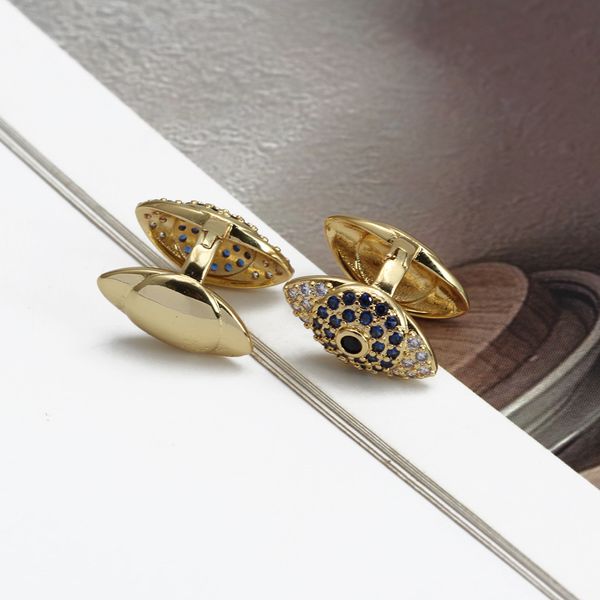 s3585 fashion jewelry clip-on earrings zircon evil eye ear buckle for women blue eyes earrings, Silver
