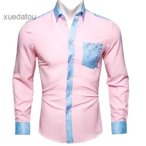 black men's barry.wang dress shirts solid blue floral splicing men long sleeve casual soft for designer fit shirt bcy-0302 6 ed68, White;black
black men's barry.wang dress shirts solid blue floral splicing men long sleeve casual soft for designer fit shirt bcy-0302 6 ed68, White;black