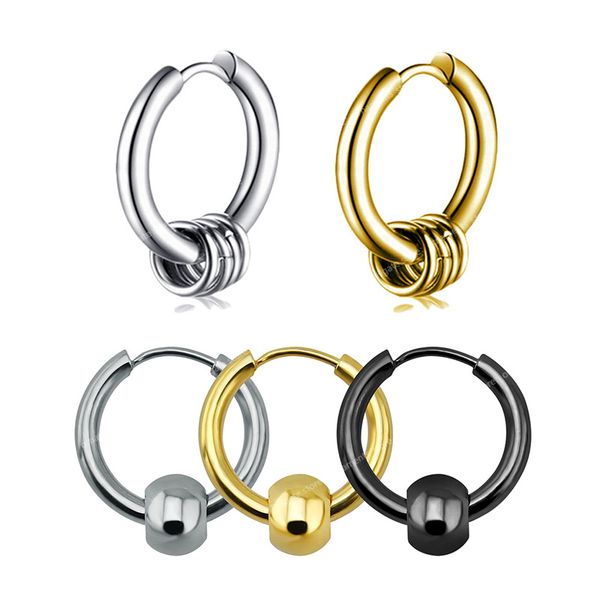 punk personality men womens stainless steel circle earrings small circle metal ball anti-allergic buckle earrings jewelry earringshoop earri, Golden;silver
punk personality men womens stainless steel circle earrings small circle metal ball anti-allergic buckle earrings jewelry earringshoop earri, Golden;silver