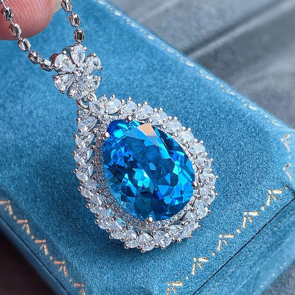 water drop aquamarine diamond necklace sterling silver party wedding pendants necklace for women engagement chocker jewelry gift
water drop aquamarine diamond necklace sterling silver party wedding pendants necklace for women engagement chocker jewelry gift