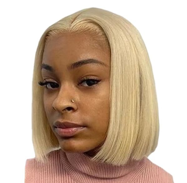 613 blonde short straight bob wig with bangs for black women brazilian remy human hair full machine made glueless fringe, Black;brown
613 blonde short straight bob wig with bangs for black women brazilian remy human hair full machine made glueless fringe, Black;brown