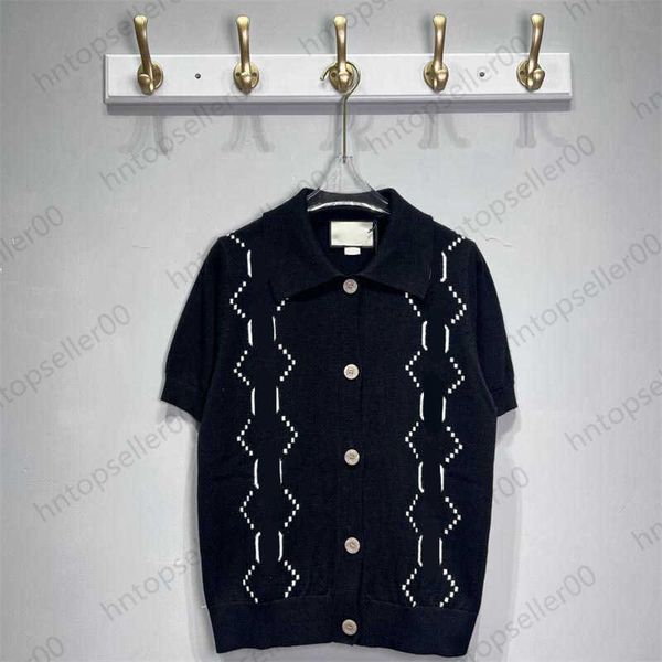 black womens designer spring summer ladies fashion casual loose luxury brand patchwork printed polo collar wool breasted knit short sleeves, White
black womens designer spring summer ladies fashion casual loose luxury brand patchwork printed polo collar wool breasted knit short sleeves, White
