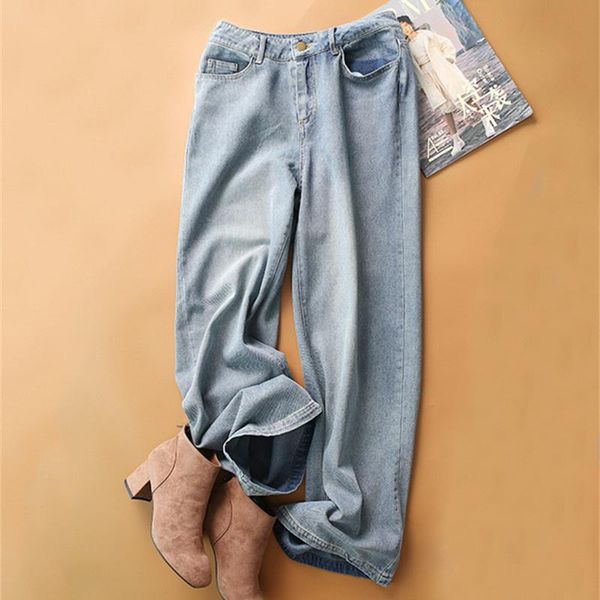 jeans women's 100% cotton wide leg jeans 2022 new spring autumn streetwear denim pants for femme pantalones de mujer k150, Blue
jeans women's 100% cotton wide leg jeans 2022 new spring autumn streetwear denim pants for femme pantalones de mujer k150, Blue