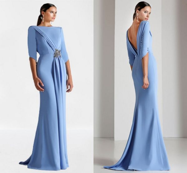light sky blue evening formal dresses half sleeve elegant backless bateau mermaid women's formal prom gowns 2023 vestidos longo robe de, Black;red
light sky blue evening formal dresses half sleeve elegant backless bateau mermaid women's formal prom gowns 2023 vestidos longo robe de, Black;red