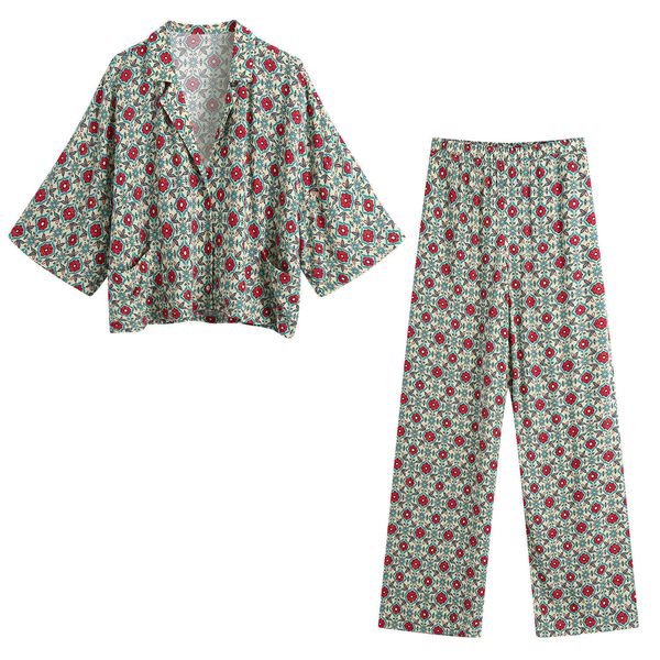 women's sleep lounge women floral print pajamas 2 pcs with pant ladies summer spring sleepwear half sleeve loose homewear pijama suit f
women's sleep lounge women floral print pajamas 2 pcs with pant ladies summer spring sleepwear half sleeve loose homewear pijama suit f