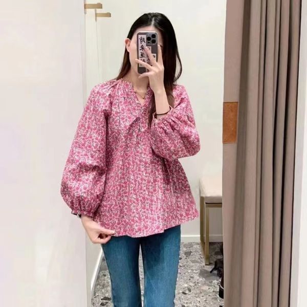 women's jackets maje woman's floral printed blouse | size s, Black;brown