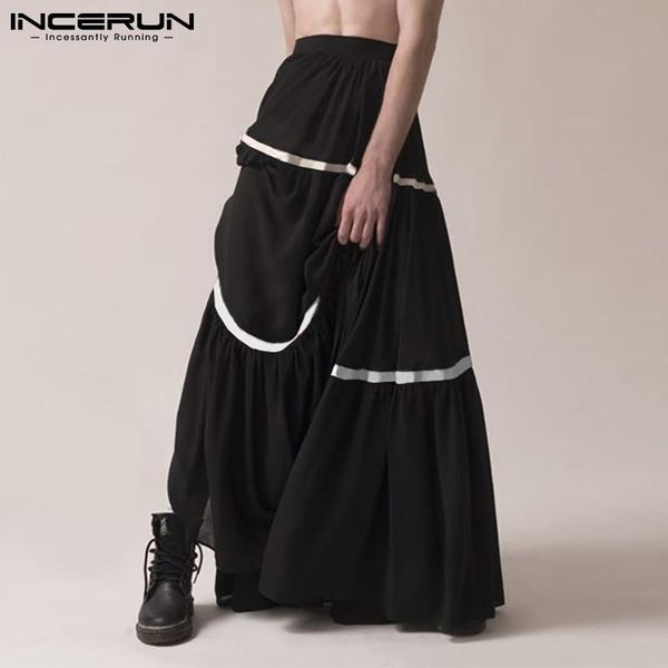 pants incerun men patchwork skirts pants elastic waist streetwear 2022 fluffy folds skirts personality baggy casual men bottoms s5xl, Black
pants incerun men patchwork skirts pants elastic waist streetwear 2022 fluffy folds skirts personality baggy casual men bottoms s5xl, Black