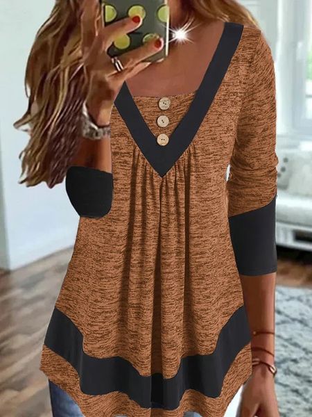 designer shirt t shirts for women tshirt autumn winter v neck button splice long sleeve women's t-shirt elegant solid colour pullover, White
designer shirt t shirts for women tshirt autumn winter v neck button splice long sleeve women's t-shirt elegant solid colour pullover, White