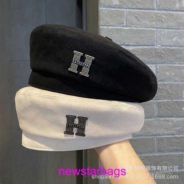 original edition designer herms hat for sale water diamond h beret children spring summer new bud painter newspaper childrens korean edition, Blue;gray 
original edition designer herms hat for sale water diamond h beret children spring summer new bud painter newspaper childrens korean edition, Blue;gray