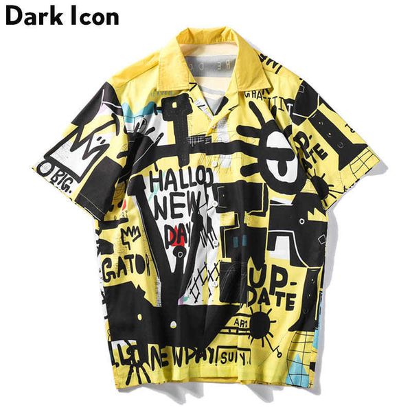 men's casual shirts dark graffitti retro shirts 2019 summer street men's shirt short sleeve turndown collar vintage shirts for men, White;black
men's casual shirts dark graffitti retro shirts 2019 summer street men's shirt short sleeve turndown collar vintage shirts for men, White;black