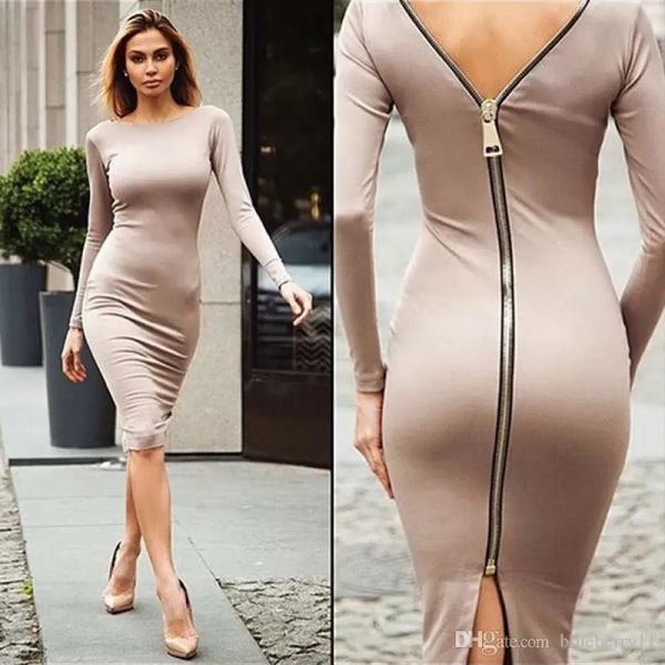 tpjb new fashion black long sleeve party dresses women clothing back full zipper robe femme pencil tight dress, Black;gray
tpjb new fashion black long sleeve party dresses women clothing back full zipper robe femme pencil tight dress, Black;gray