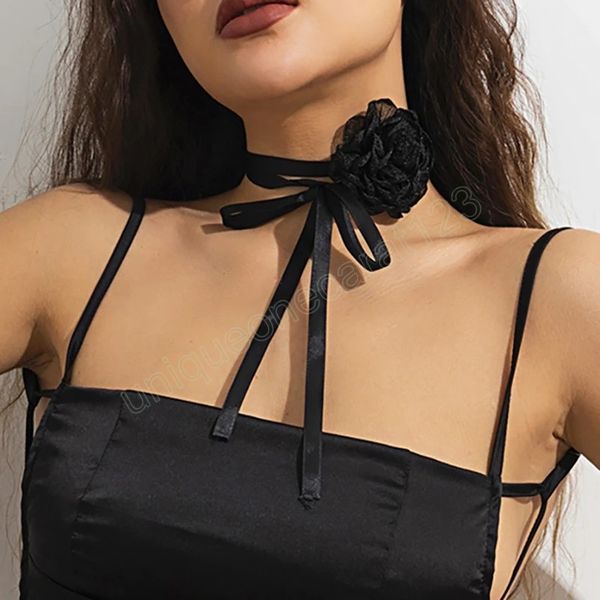 black rose flower choker necklace for women wed bridal elegant adjustable silk ribbon bowknot rope chain y2k accessories, Golden;silver
black rose flower choker necklace for women wed bridal elegant adjustable silk ribbon bowknot rope chain y2k accessories, Golden;silver
