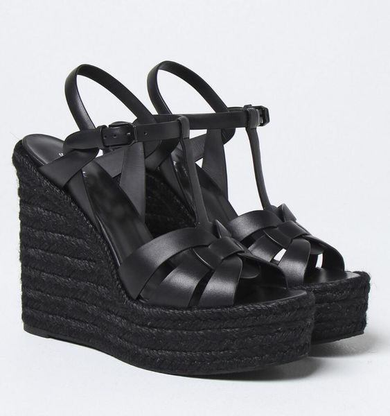 summer luxury women tribute sandals shoes nude black patent leather espadrilles woven rope wedge braided bands lady walking eu35-43
summer luxury women tribute sandals shoes nude black patent leather espadrilles woven rope wedge braided bands lady walking eu35-43