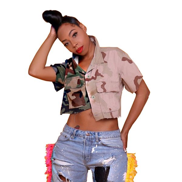 2023 designer camouflaged women jackets short sleeve button cardigan summer y2k fashion contrasting colors outdoor casual sports coat wholes, Black;brown
2023 designer camouflaged women jackets short sleeve button cardigan summer y2k fashion contrasting colors outdoor casual sports coat wholes, Black;brown