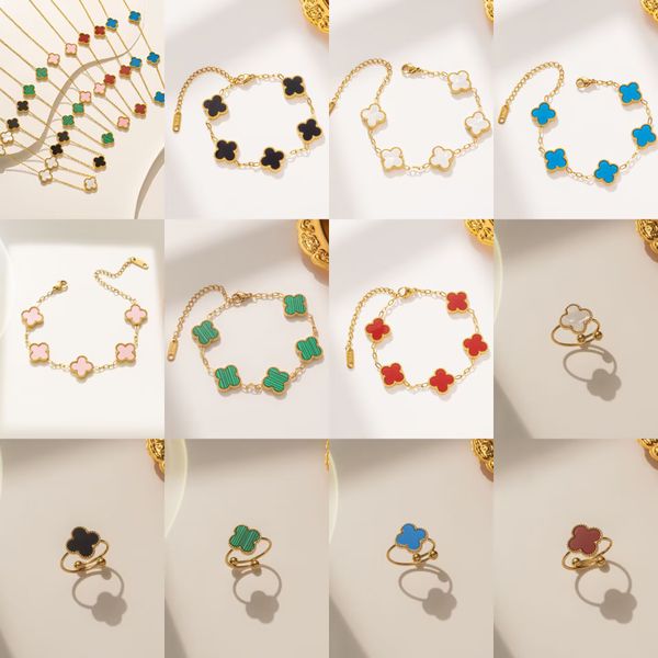 Luxury Designer jewelry set four leaf colver vanly cleefy Classic Necklace Bracelet Ring Earring for Fashionable Classics for Women's partydress gifts
Luxury Designer jewelry set four leaf colver vanly cleefy Classic Necklace Bracelet Ring Earring for Fashionable Classics for Women's partydress gifts