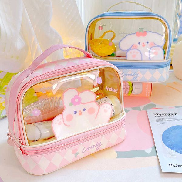 cosmetic bags 2023 travel waterproof portable women makeup bag transparent 2 layers toiletries organizer storage cute bunny cases 230417
cosmetic bags 2023 travel waterproof portable women makeup bag transparent 2 layers toiletries organizer storage cute bunny cases 230417