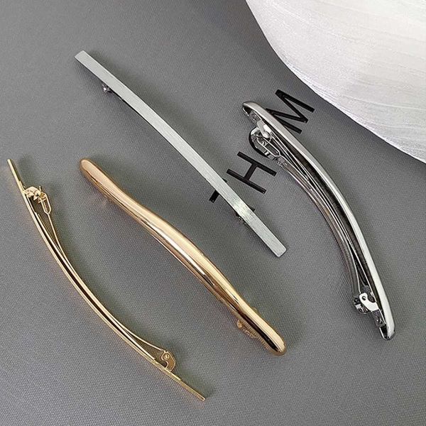hairpins new simple women metal strip long barrettes hair clips vintage hairpins automatic smooth spring clip hairgrip w0417, Golden;silver
hairpins new simple women metal strip long barrettes hair clips vintage hairpins automatic smooth spring clip hairgrip w0417, Golden;silver