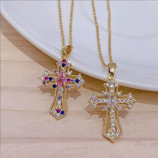 inset zircon cross pendant necklace retro punk style men's and women's neck accessories 2023 new summer niche design titanium stee, Silver
inset zircon cross pendant necklace retro punk style men's and women's neck accessories 2023 new summer niche design titanium stee, Silver