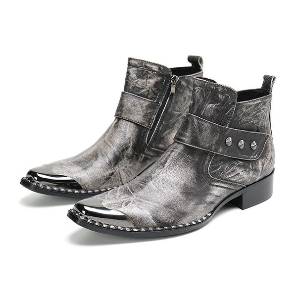 fashion luxury retro men chelsea boots genuine leather ankle boots gray italian business dress shoes square toe cowboy boots, Black
fashion luxury retro men chelsea boots genuine leather ankle boots gray italian business dress shoes square toe cowboy boots, Black