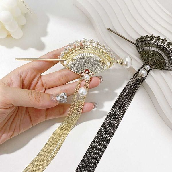 hairpins korean vintage diamond pearl fan hair stick women men tassels hairpin elegant temperament hair fork fashion hanfu headdress w0417, Golden;silver
hairpins korean vintage diamond pearl fan hair stick women men tassels hairpin elegant temperament hair fork fashion hanfu headdress w0417, Golden;silver