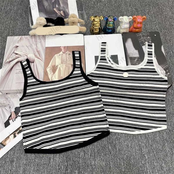 womens designer tanks spring summer fashion leisure luxury classic stripe contrast round neck strap tank customized pure cotton fabric ladie, White
womens designer tanks spring summer fashion leisure luxury classic stripe contrast round neck strap tank customized pure cotton fabric ladie, White