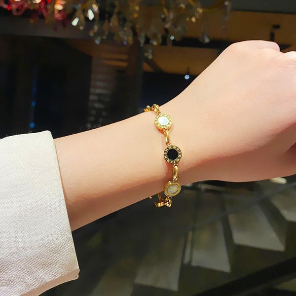 classic roman numerals white black shell charm bracelet stainless steel jewelry women gift, Golden;silver
classic roman numerals white black shell charm bracelet stainless steel jewelry women gift, Golden;silver