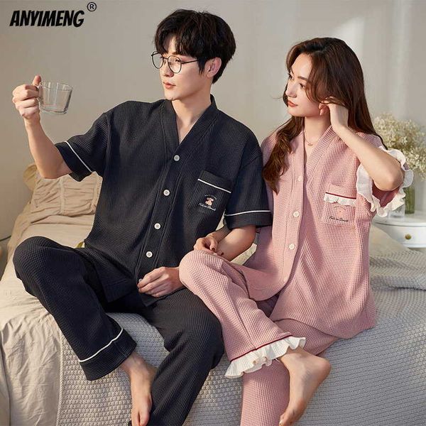 women's sleep lounge new summer his and hers pajamas fashion homewear short sleeved long pants pajama waffle cotton young couple pijama
women's sleep lounge new summer his and hers pajamas fashion homewear short sleeved long pants pajama waffle cotton young couple pijama