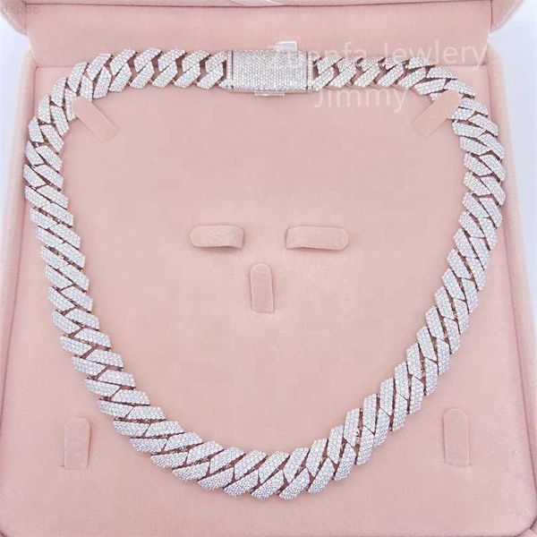 hand setting 15mm 3 row high end custom vvs1 moissanite diamond lab diamond cuban link necklace men, Silver
hand setting 15mm 3 row high end custom vvs1 moissanite diamond lab diamond cuban link necklace men, Silver
