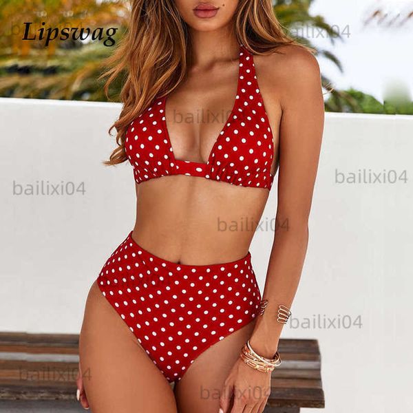women's swimwear 2019 high waist dot print bikini swimwear women halter push up bikini set swimsuit female biquini beach wear bathing s, White;black
women's swimwear 2019 high waist dot print bikini swimwear women halter push up bikini set swimsuit female biquini beach wear bathing s, White;black