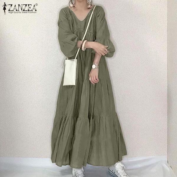 dresses 2022 women autumn vneck puff sleeve long sundress casual elegant femme ruffles party vestido kaftan oversized maxi dress, Black;gray
dresses 2022 women autumn vneck puff sleeve long sundress casual elegant femme ruffles party vestido kaftan oversized maxi dress, Black;gray