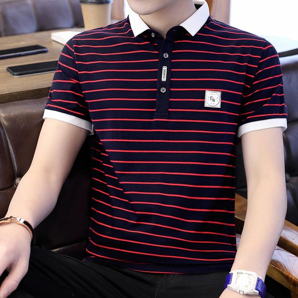 men's polos summer men's short-sleeved t-shirt striped cotton slim fit section business lapel appliques men's polo shirt men, White;black
men's polos summer men's short-sleeved t-shirt striped cotton slim fit section business lapel appliques men's polo shirt men, White;black