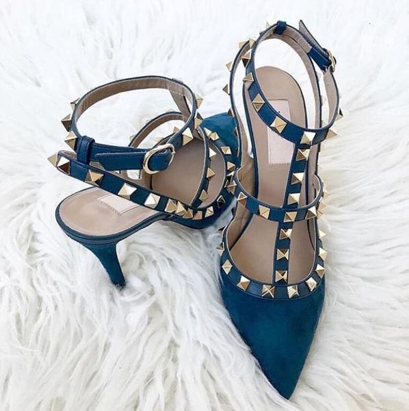 luxury designer shoes women pump stud sandal thin high heel caged 100mm leather ankle strap pumps lady wedding party dress box eu35-43, Black
luxury designer shoes women pump stud sandal thin high heel caged 100mm leather ankle strap pumps lady wedding party dress box eu35-43, Black