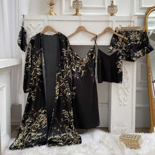 women's sleep lounge jxgarb new arrival women cherry printed 5 pieces robe + nightdress + sleep + short pants + storage bag satin pajam
women's sleep lounge jxgarb new arrival women cherry printed 5 pieces robe + nightdress + sleep + short pants + storage bag satin pajam