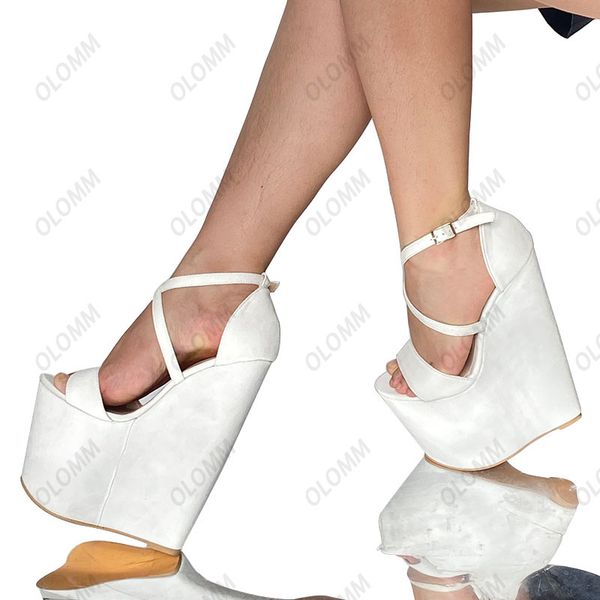 olomm handmade women summer sandals super high wedges heel open toe black beige orange party shoes us size 5-13
olomm handmade women summer sandals super high wedges heel open toe black beige orange party shoes us size 5-13