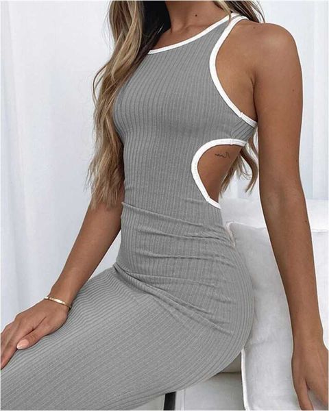 2023 new designer dress sleeveless backless hollow fashion striped print dress slim fast dry small dresses women, Black;gray
2023 new designer dress sleeveless backless hollow fashion striped print dress slim fast dry small dresses women, Black;gray