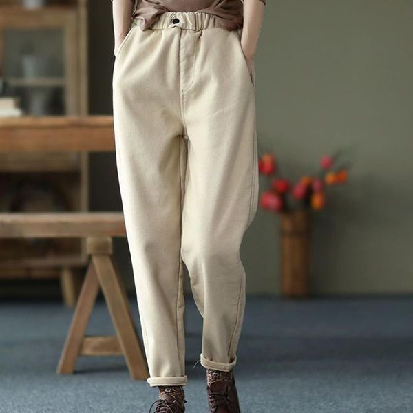 capris rimocy 2022 vintage plush warm pants women autumn winter wide leg loose harem trousers woman elastic waist casual pants female, Black;white
capris rimocy 2022 vintage plush warm pants women autumn winter wide leg loose harem trousers woman elastic waist casual pants female, Black;white