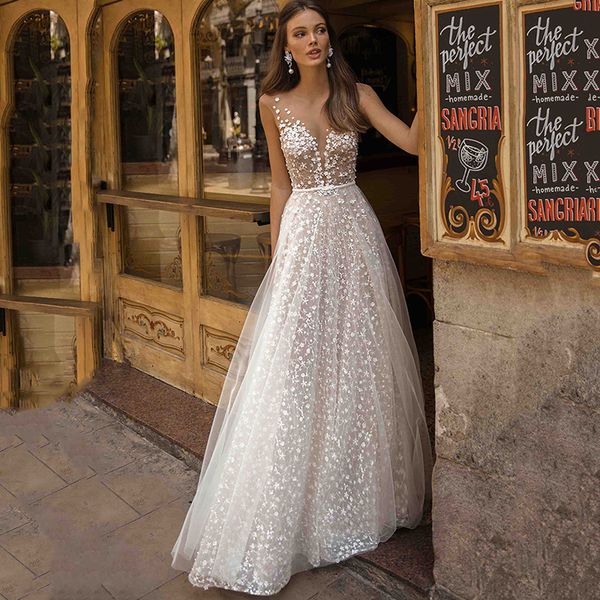 a-line lace wedding dress 2023 beach bridal wedding gowns boho floor length charming illusion princess party gown vestidos de noiva custom, White
a-line lace wedding dress 2023 beach bridal wedding gowns boho floor length charming illusion princess party gown vestidos de noiva custom, White